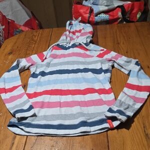 Joules Multicolor Striped Hooded Top Sz 8